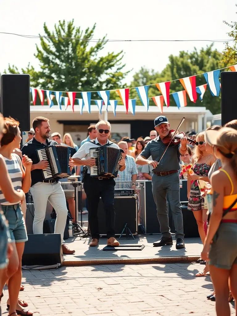 A diverse group of people of all ages participating in a traditional music workshop, highlighting the inclusive nature of AMMC's activities.