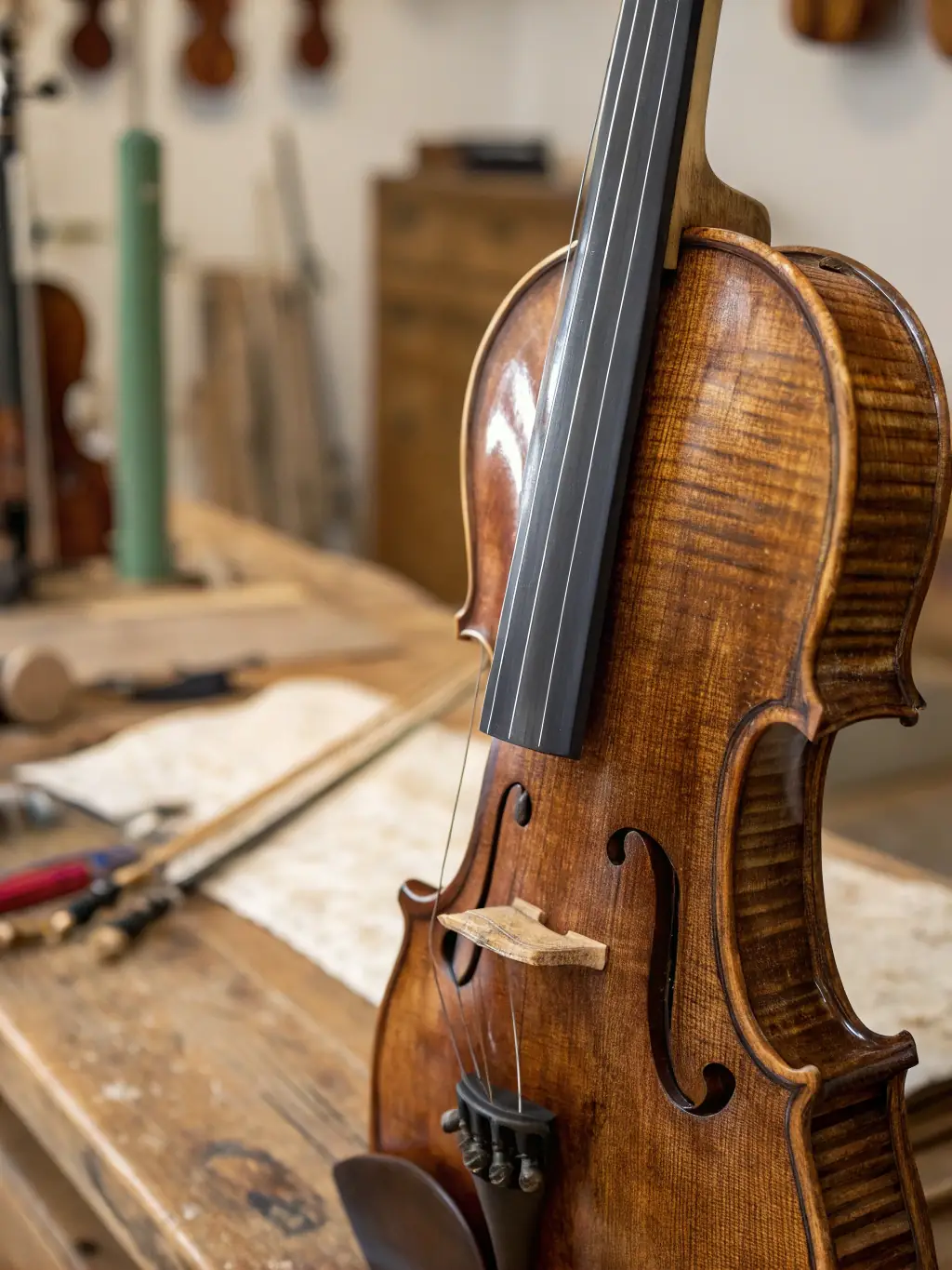 A high-quality image of a meticulously restored traditional instrument from the Massif Central, highlighting its craftsmanship and historical significance.
